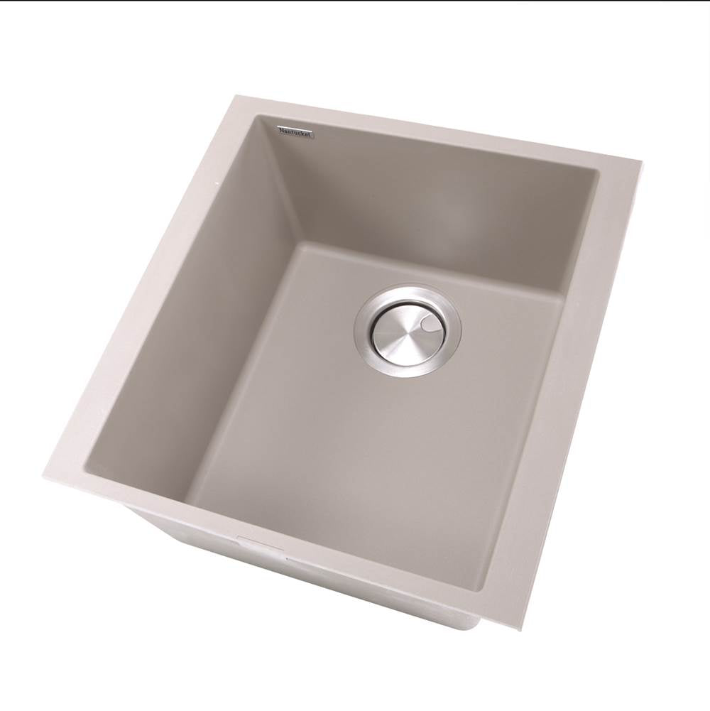 17'' Single Bowl Undermount Granite Composite Bar-Prep Sink Black