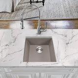 17'' Single Bowl Undermount Granite Composite Bar-Prep Sink Black