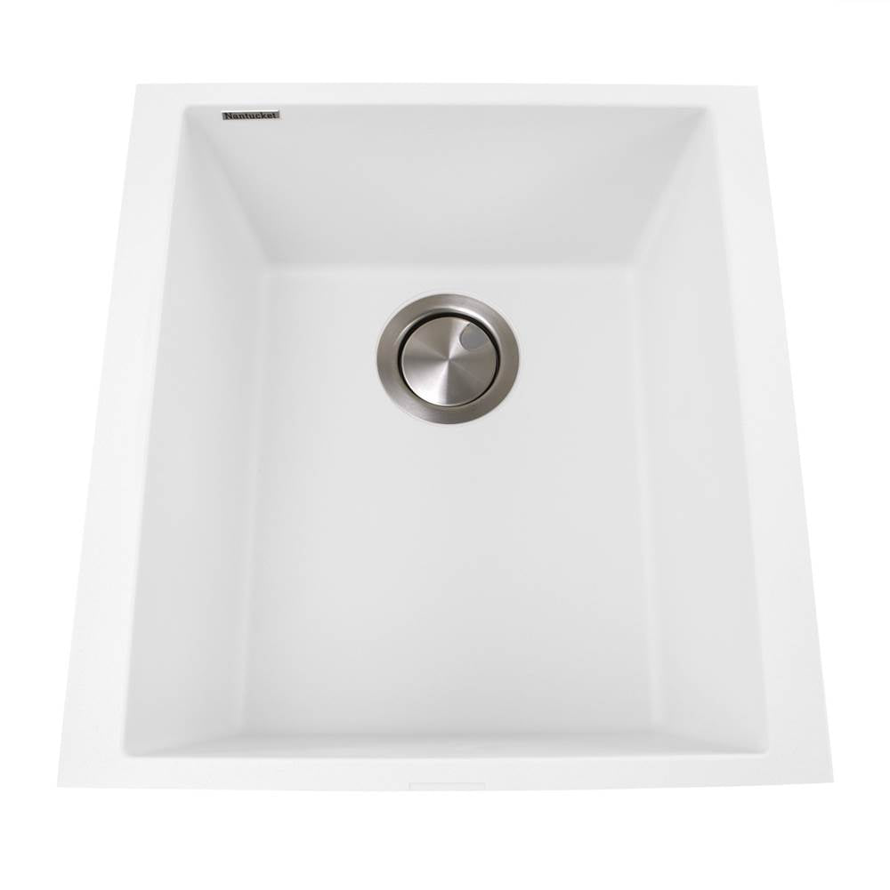 Nantucket Sinks - 17'' Single Bowl Undermount Granite Composite Bar-Prep Sink White - Matte