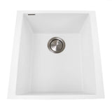 Nantucket Sinks - 17'' Single Bowl Undermount Granite Composite Bar-Prep Sink White - Matte