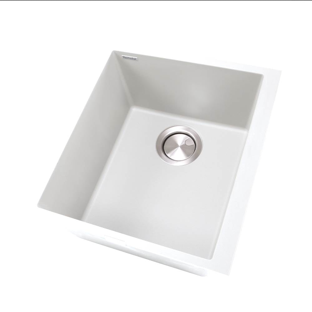 17'' Single Bowl Undermount Granite Composite Bar-Prep Sink White