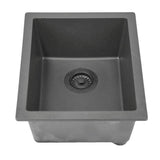 Nantucket Sinks - Nantucket Sinks' 15'' x 18'' granite composite single bowl dualmount bar-prep sink is crafted in Europe.  - Matte Titanium