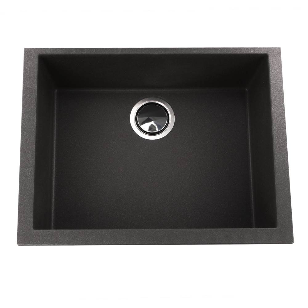 Nantucket Sinks - Small Single Bowl Undermount Granite Composite Black - Matte Black