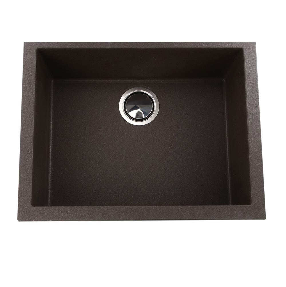 Nantucket Sinks - Small Single Bowl Undermount Granite Composite Brown - Matte Brown