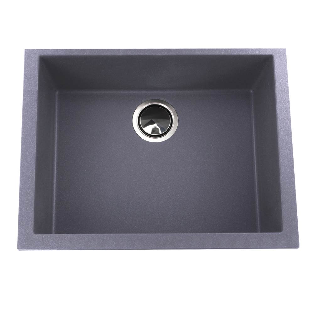 Nantucket Sinks - Small Single Bowl Undermount Granite Composite Titanium - Matte Titanium