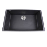 Nantucket Sinks - Large Single Bowl Undermount Granite Composite Black - Matte Black