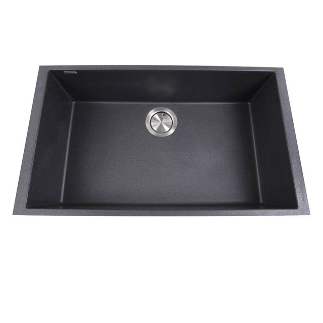 Nantucket Sinks - Large Single Bowl Undermount Granite Composite Black - Matte Black