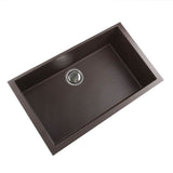 Large Single Bowl Undermount Granite Composite Black