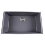 Nantucket Sinks - Large Single Bowl Undermount Granite Composite Truffle - Matte Titanium Grey