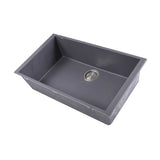 Large Single Bowl Undermount Granite Composite Black