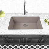 Large Single Bowl Undermount Granite Composite Black