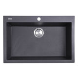 Nantucket Sinks - Large Single Bowl Dual-mount Granite Composite Black - Matte Black
