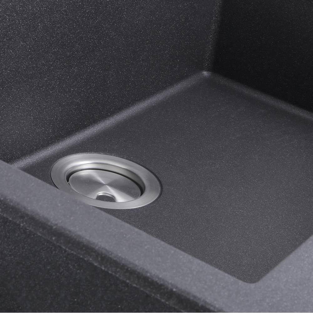 Large Single Bowl Dual-mount Granite Composite Black