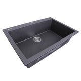 Large Single Bowl Dual-mount Granite Composite Black