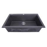 Large Single Bowl Dual-mount Granite Composite Black