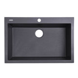 Large Single Bowl Dual-mount Granite Composite Black