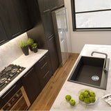 Large Single Bowl Dual-mount Granite Composite Black