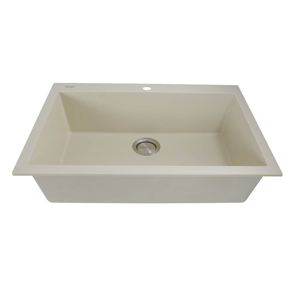 Large Single Bowl Dual-mount Granite Composite Black