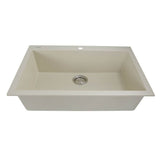 Large Single Bowl Dual-mount Granite Composite Black
