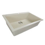 Large Single Bowl Dual-mount Granite Composite Black