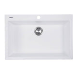 Nantucket Sinks - Large Single Bowl Dual-mount Granite Composite White - Matte White