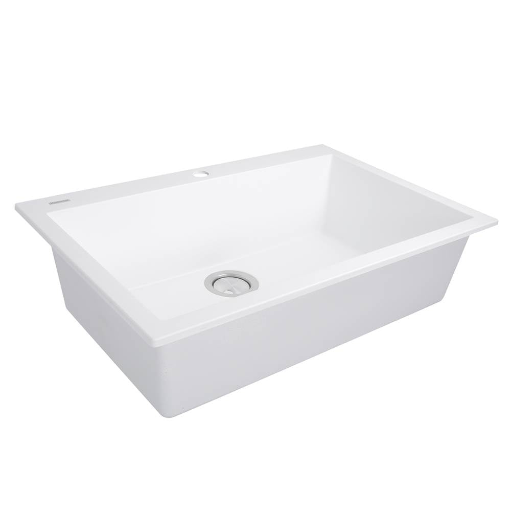 Large Single Bowl Dual-mount Granite Composite Black