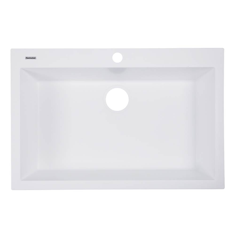 Large Single Bowl Dual-mount Granite Composite Black