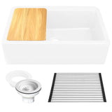 Nantucket Sinks - 33''X20'' GRANITE COMPOSITE APRON FARMHOUSE SINK - Matte White