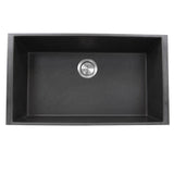 Nantucket Sinks - 33-inch Undermount Granite Composite Sink in Black - Matte Black