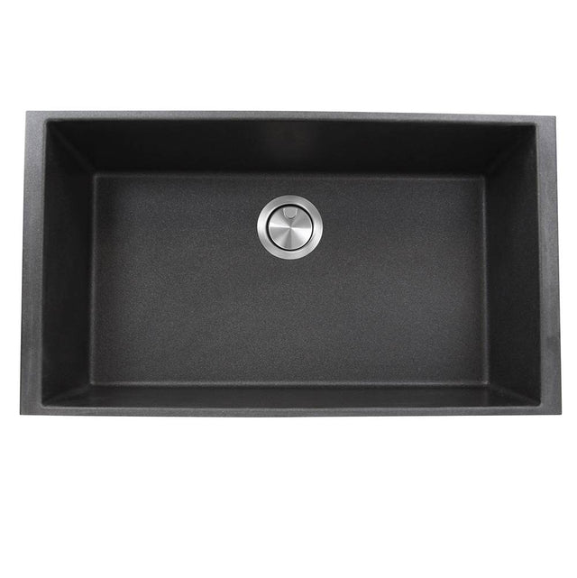 Nantucket Sinks - 33-inch Undermount Granite Composite Sink in Black - Matte Black