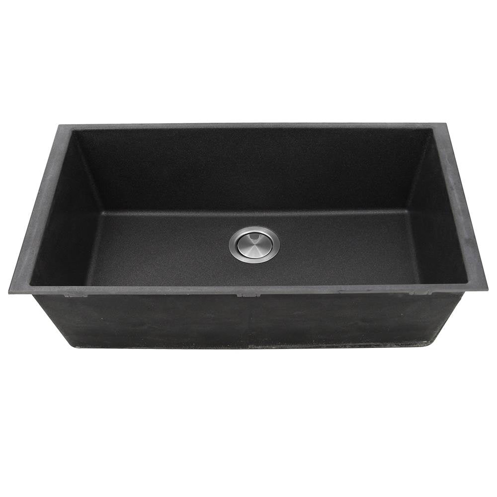 33-inch Undermount Granite Composite Sink in Black