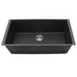 33-inch Undermount Granite Composite Sink in Black