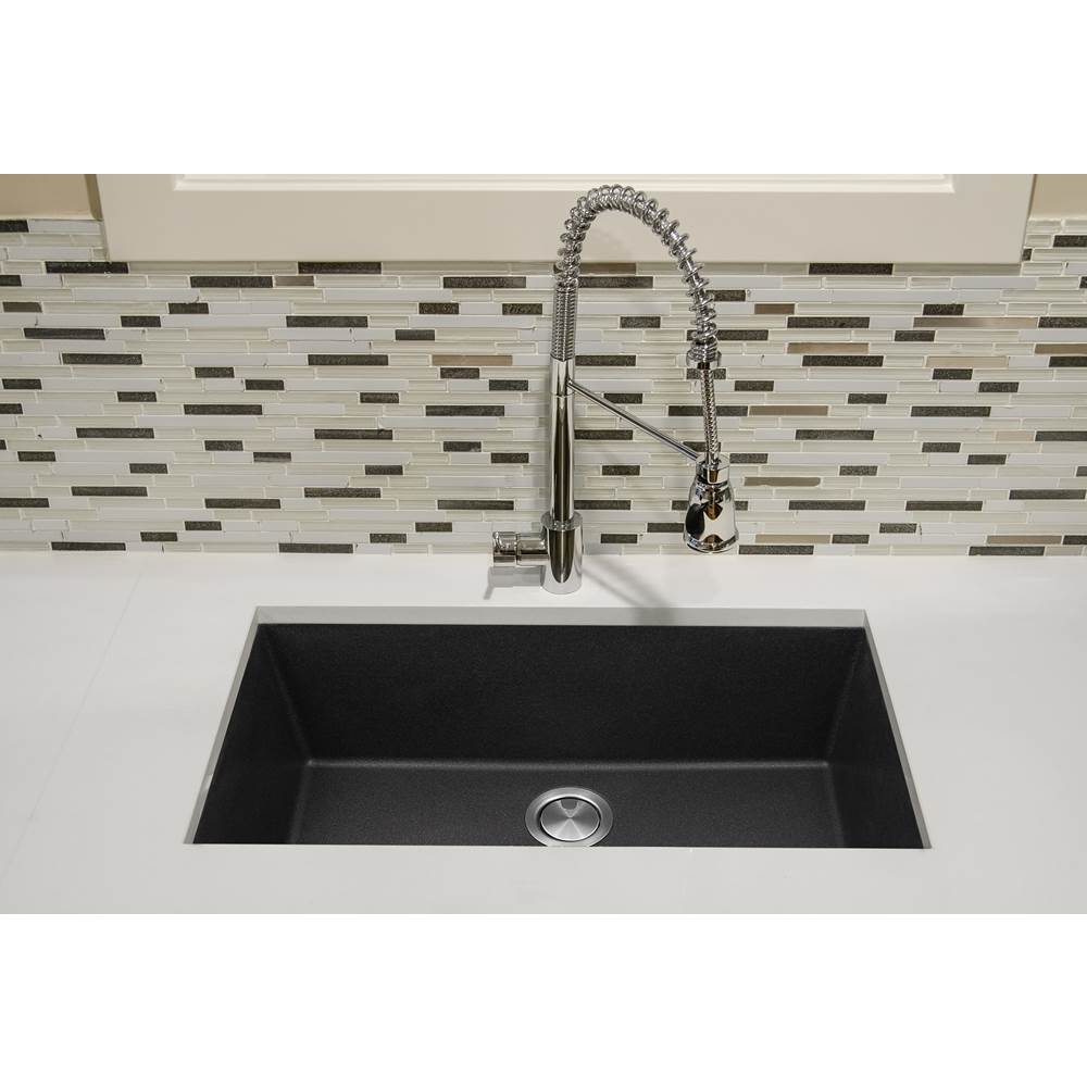 33-inch Undermount Granite Composite Sink in Black
