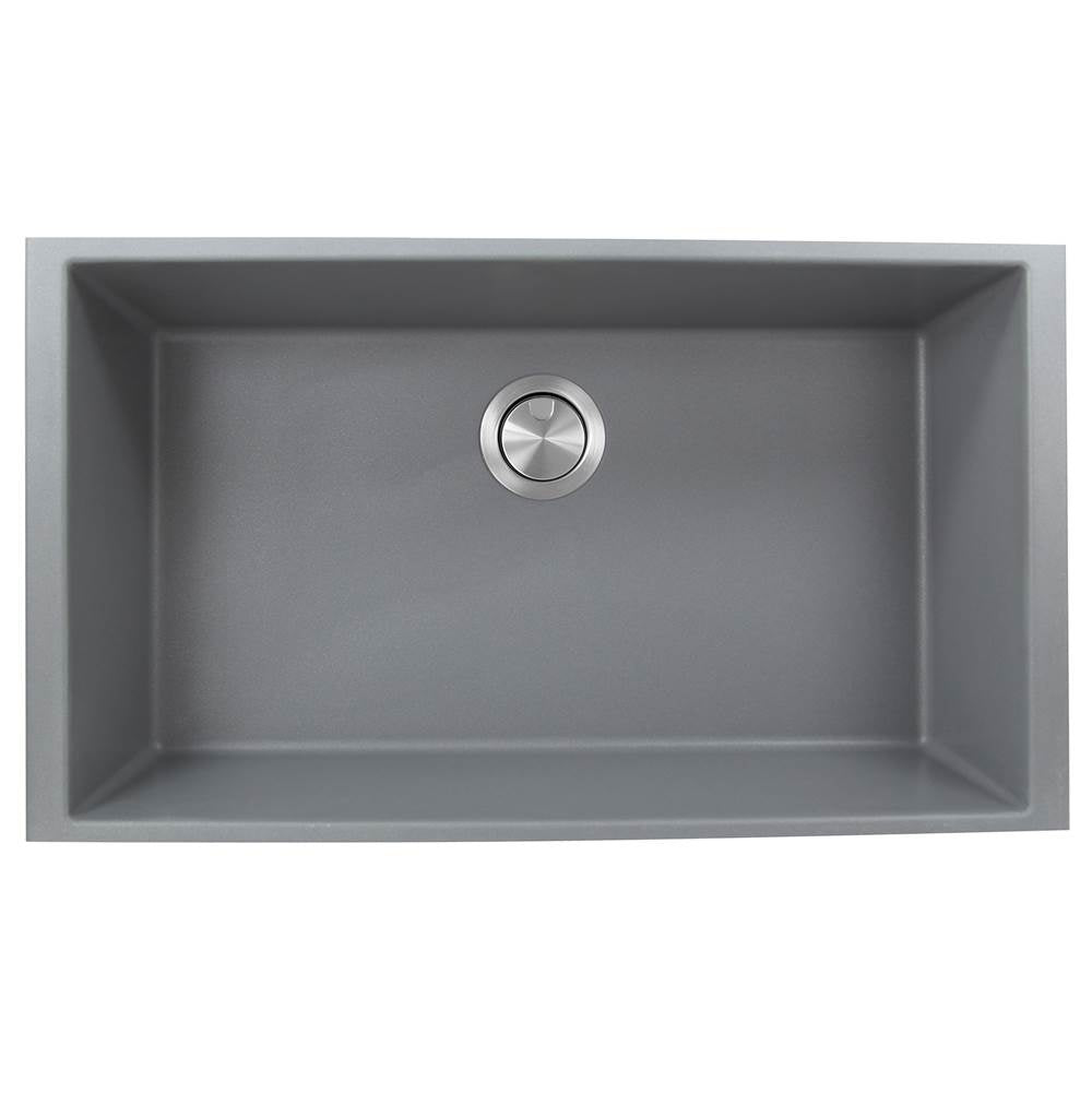 Nantucket Sinks - 33-inch Undermount Granite Composite Sink in Titanium - Matte Titanium