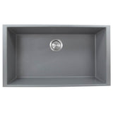 Nantucket Sinks - 33-inch Undermount Granite Composite Sink in Titanium - Matte Titanium