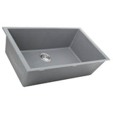 33-inch Undermount Granite Composite Sink in Black