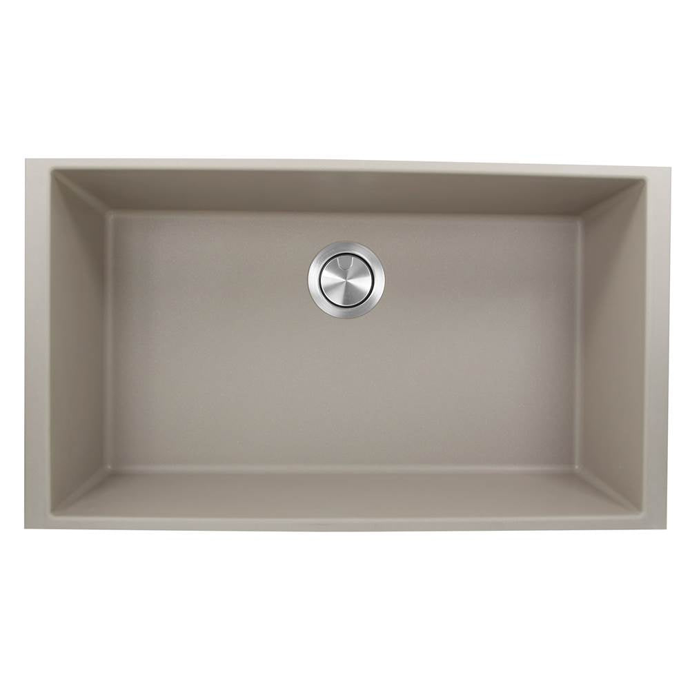 Nantucket Sinks - 33-inch Undermount Granite Composite Sink in Truffle - Matte Truffle