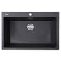 Nantucket Sinks - 33-inch Dual-mount Granite Composite Sink in Black - Matte With Metallic Flecks Black