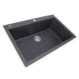 33-inch Dual-mount Granite Composite Sink in Black