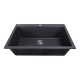 33-inch Dual-mount Granite Composite Sink in Black