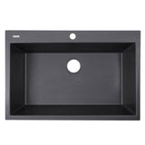 33-inch Dual-mount Granite Composite Sink in Black