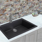 33-inch Dual-mount Granite Composite Sink in Black