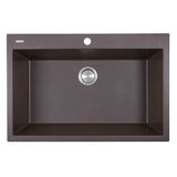 Nantucket Sinks - 33-inch Dual-mount Granite Composite Sink in Brown - Matte With Metallic Flecks Brown