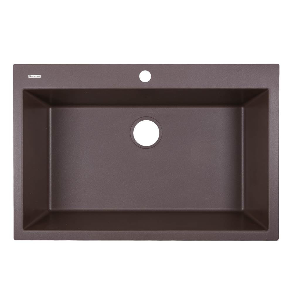 33-inch Dual-mount Granite Composite Sink in Black