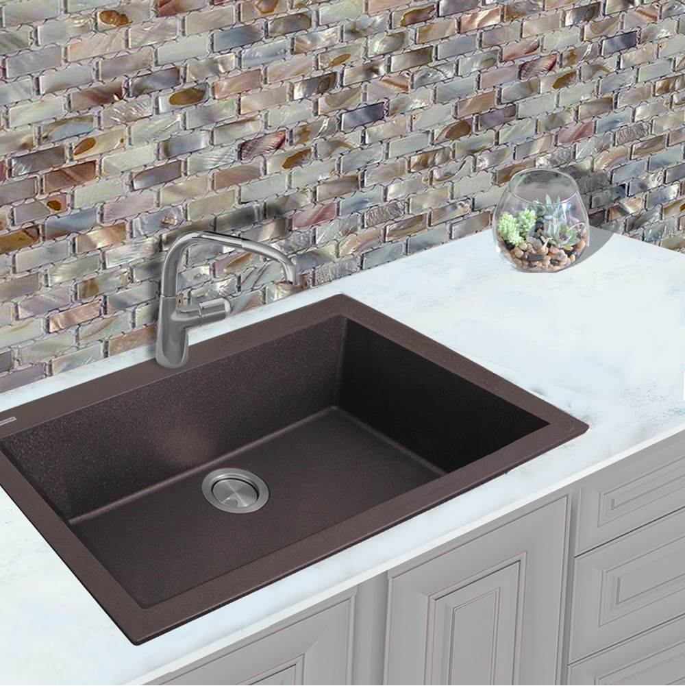 33-inch Dual-mount Granite Composite Sink in Black