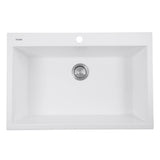 Nantucket Sinks - 33-inch Dual-mount Granite Composite Sink in White - Matte White