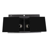 Nantucket Sinks - Large Double Bowl Prep Station Topmount Granite Composite Black - Matte Black