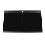 Large Double Bowl Prep Station Topmount Granite Composite Black
