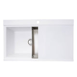 Large Double Bowl Prep Station Topmount Granite Composite Black