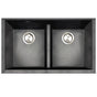 Nantucket Sinks - Undermount Double Equal Bowls With Low Divide - Granite Composite Black - Matte Black